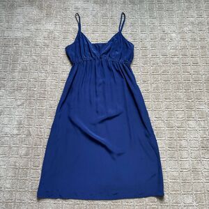 Twelfth Street By Cynthia Vincent Silk Babydoll Slip Dress Small Petite Blue Y2K